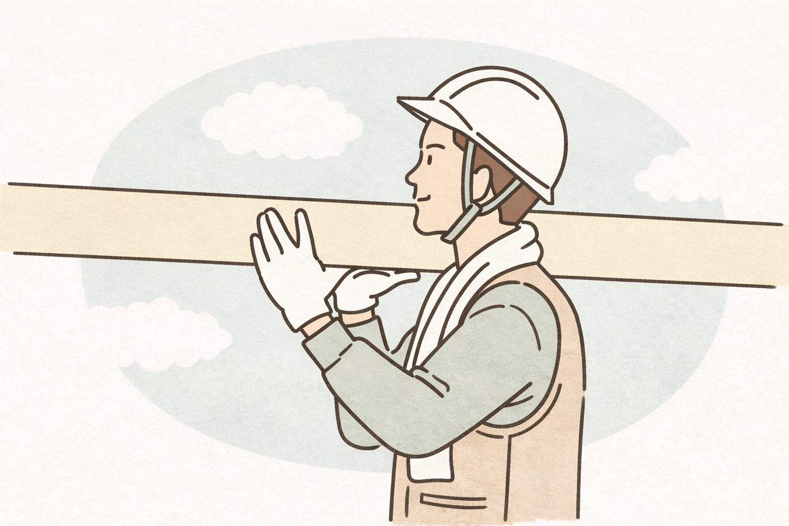 クロネコハウス職人大工イラスト